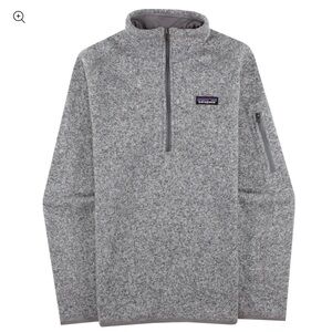 EUC Patagonia Better Sweater 1/4 Zip Fleece White Birch Marled Gray